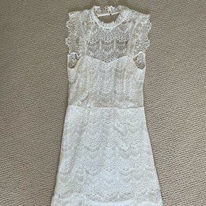 Free People White Lace Dress with Open Back
